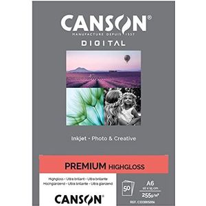 Canson 94660 inkjetpapier, 10 x 15 cm, 50 Fg, 255 g, Hightgloss RC