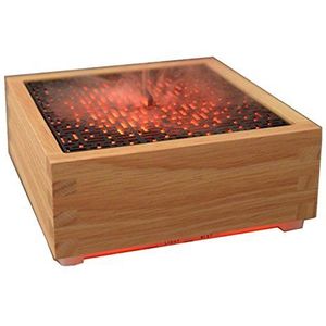 Zen'Arôme - Diffuser Kaori - Luchtbevochtiger voor etherische oliën - Ultrasone Aromatherapie-Vernevelaar - Elektrische geurlamp in natuurlijk houtdesign met LED-verlichting en automatische