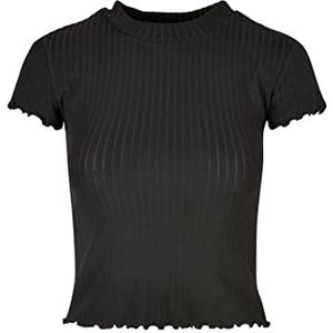 Urban Classics Dames Dames Short Rib Tee T-shirt, zwart, 3XL