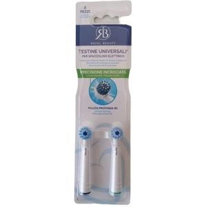 Royal Beauty Universele koppen voor elektrische tandenborstels, precisie gekruist, 1 verpakking met 2 borstelkoppen