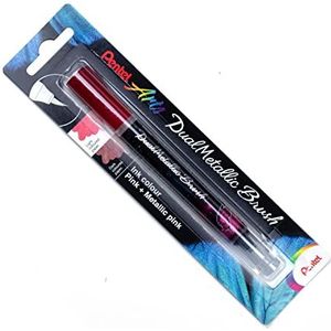 Pentel Dual Metallic Penseel Pen - Roze/Metallic Roze - XGFH-DPX