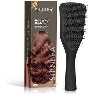 SHINLEA - Ontwarrende Haarborstel - Zwart - Voor Droog en Nat Haar