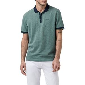 Pierre Cardin Jacquard poloshirt voor heren, Frosty Spruce, maat S, Frosty Spruce, S