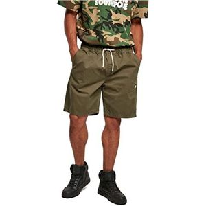 Southpole Heren Twill Shorts, korte broek voor heren in effen kleuren, casual stijl, verkrijgbaar in vele kleuren, maten S - XXL, olijfgroen, XL