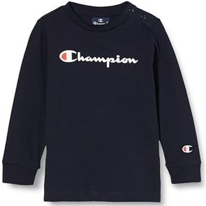 Champion Legacy American Classics TD-Logo L-s Crewneck shirt met lange mouwen kinderen, Navy Blauw, 6 Maanden