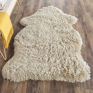 Safavieh Shaggy tapijt, SG270, handgetuft polyester curvevorm SG270 91 X 152 cm beige