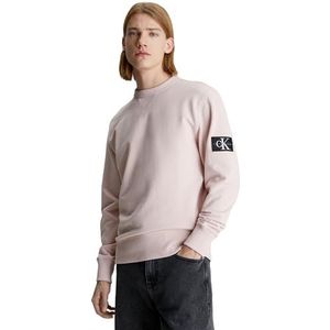 Calvin Klein Jeans Mannen Sweatshirt Badge Ronde Hals Geen Capuchon, Sepia Roos, XXL