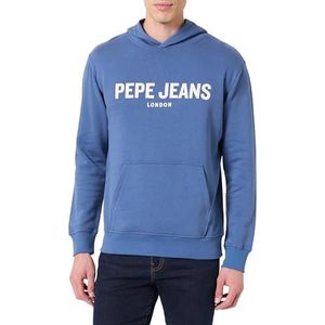 Pepe Jeans Heren M Big Logo Hoodie Sweatshirt, Blauw (zee blauw), M