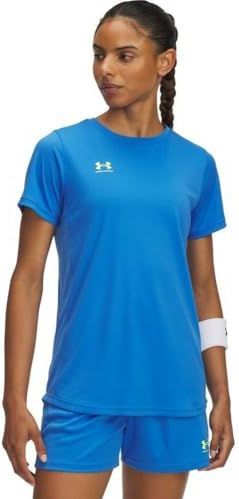 Under Armour - Ua W's Ch. Train Ss T-shirt - Atlantis Blauw - Hoge Zichtbaarheid Geel