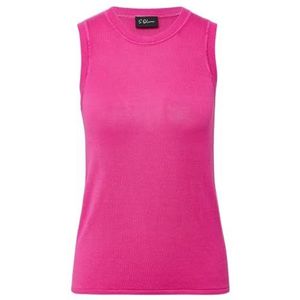 s.Oliver - BLACK LABEL - Gebreide Top - Fuchsia - Mouwloos - Met Glittergaren