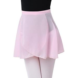 tanzdunsje Dansballet rok chiffon portemonnee verstelbare ballet rok balletdans rok danskleding voor meisjes en vrouwen, Roze, S