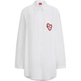 HUGO Dames The Sleep Shirt Pajama Bottom, White100, XL