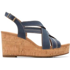 Clarks Premium Dames Sabina Sling Sandaal, Navy Nubuck, 3 UK, marine Nubuck, 36 EU
