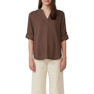 s.Oliver Blouse van linnenmix met 3/4-mouwen, mokka, 40