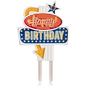 SUCK UK Lichtgevende taart-opsteker, Happy Birthday, 10 x 8,7 x 1,5 cm