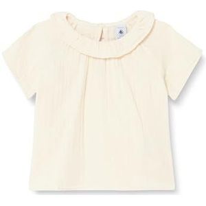 Petit Bateau A097M blouse met korte mouwen, wit, 6 maanden voor baby's, Wit Avalanche, 6 Maanden