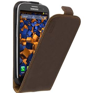 mumbi Echt leren flip case compatibel met Samsung Galaxy S3 / S3 Neo hoes leer tas case wallet, bruin