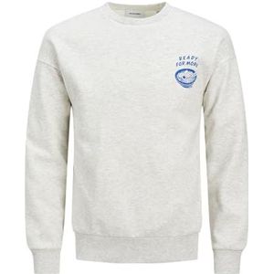 Jack & Jones Jjcharge bedrukte sweat ronde hals, wit melange., XL