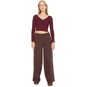 Trendyol Relaxed broek voor dames, bruin, S, BRON, S