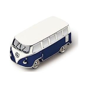 BRISA VW Collection Volkswagen T1 Bus Transporter 3D Mini Model Magneet in Gift Tin - Blauw