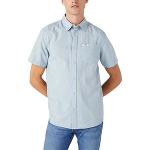 Wrangler Heren SS 1 PKT Shirt, Blue Fog, X-Large, blauw, XL