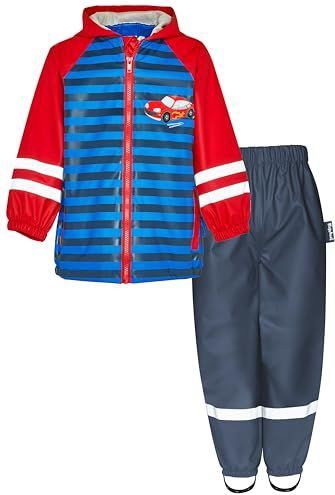Playshoes - Tweedelig Regenpak - Waterdicht - Racewagen Band - 80