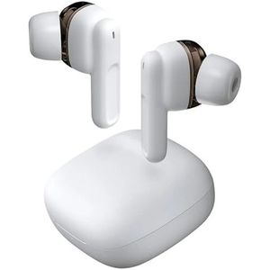 Draadloze Bluetooth 5.1 hoofdtelefoon, wit, surround sound, ideaal voor gaming en multimedia-entertainment.