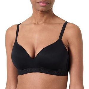 EMPORIO ARMANI Vrouw Microfiber Padded Triangle BH Zwart M, Zwart, M