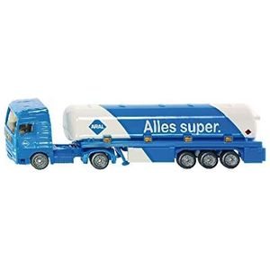 siku 1626, Articulated Tank Truck, Metal/Plastic, 1:87, Blue/White, ARAL design, Toy car for children, Rubber tyres