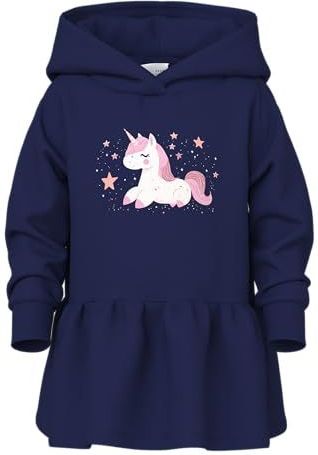 NAME IT Nmfvobi Ls SWE Tunic Wh Bru, Beacon Blue., 110