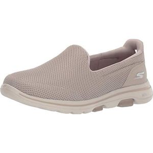 Skechers Go Walk 5 Slip On Sneakers voor dames, Taupe Textiel Trim, 8 UK Wide