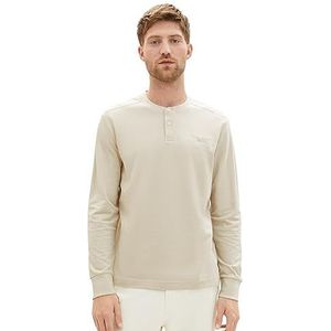 TOM TAILOR T-shirt met lange mouwen voor heren, 26199 - Beige Alfalfa, L