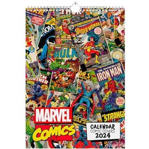 Grupo Erik A3 Kalender 2024 Marvel Comic Covers - Wandkalender 12 maanden - Familiekalender - 29,7x42 cm