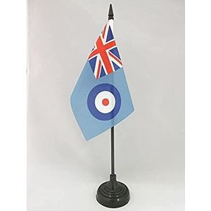 RAF Ensign Table Vlag 15x10 cm - Royal Air Force - British Armed Forces Desk Vlag 15 x 10 cm - Zwarte plastic stok en basis - AZ FLAG