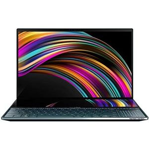 ASUS ZenBook Pro Duo UX581GV 15,6"" 4K Dual Touchscreen Alexa Enabled Laptop (Intel i7-9750H, 512 GB PCI-e SSD, 16 GB RAM, NVIDIA GeForce RTX 2060 6 GB Graphics, Windows 10, UK-toetsenbord (QWERTY))