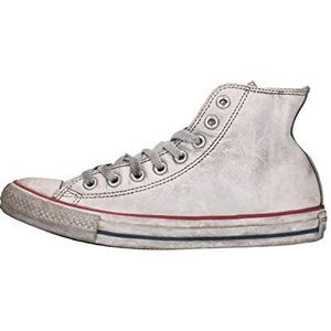 Converse Chuck Taylor All Star Leather Ltd Sneakers voor heren, Wit Grijs Zwart, 35 EU