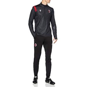Macron Bfc M20 Staff Training 1/4 Zip Overall Nerm/rood/NAV Ml SR, officiële Bologna FC 2020/21 heren zwart, S
