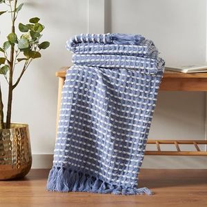 Catherine Lansfield Stab Stitch Deken 125x150 cm Blauw