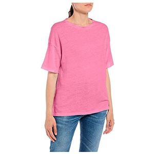 Replay Dames W3786 T-Shirt, 307 Candy PINK, XXS, 307 Candy pink., XXS