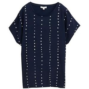 Tom Tailor - 38063 - T-shirt - Navy - Materiaalmix