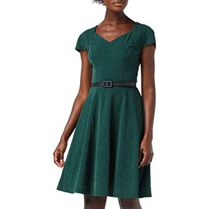 Oliceydress Rockabilly vintage jurk voor dames, Groen (Donkergroen), S