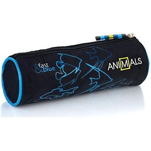 Animals Unisex volwassene Ronde tas An-27 3 Fast & Blue muntportefeuille, zwart (black), 8x8x22 cm