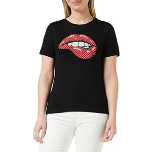 Joe Browns Dames Lucious Lips Graphic T-shirt, zwart, 6