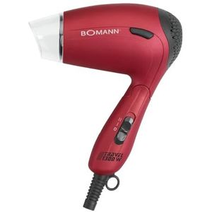 Bomann - HTD 8005 CB - Föhn - Rood/Zwart - 1300 W - Compact met Opvouwbare Handgreep