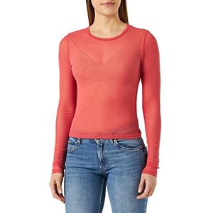 Noisy may Dames Nmjudith L/S Mesh Top Bg Noos Shirt met lange mouwen, Sun Kissed Coral, S