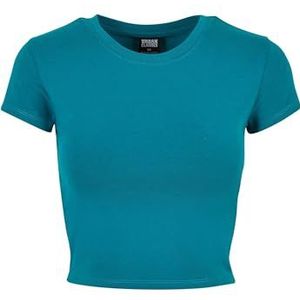 Urban Classics Dames Stretch Jersey Cropped Tee Vrouwen T-Shirt groen Basics, Casual Wear, Streetwear, watergreen, L