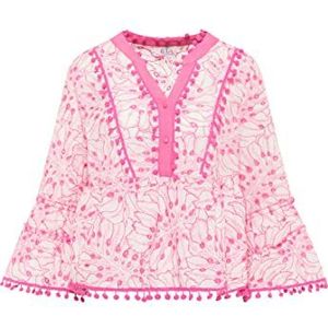 ebeeza dames tuniek, wit, roze., M