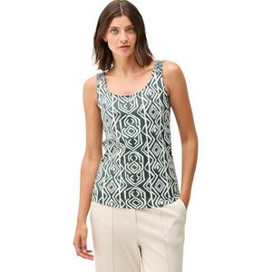 Cecil - B323073 - Tanktop - Balmy Kaki - Ronde Hals - Bretels met Rokerige Details