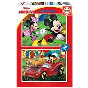 Educa - Set van 2 puzzels voor kinderen, 20 stukjes, met de hoofdfiguren van Mickey Mouse Fun House, Disney vanaf 3, 4 en 5 jaar (19311)