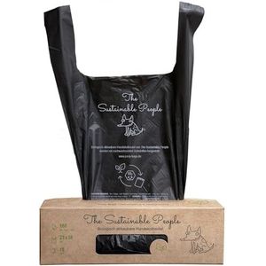 The Sustainable People Biologisch afbreekbare hondenpoepzakjes met handvatten, OK compost HOME gecertificeerd, 100% thuis te composteren en biologisch afbreekbaar, 1 rol (160 zakjes, met handvatten)